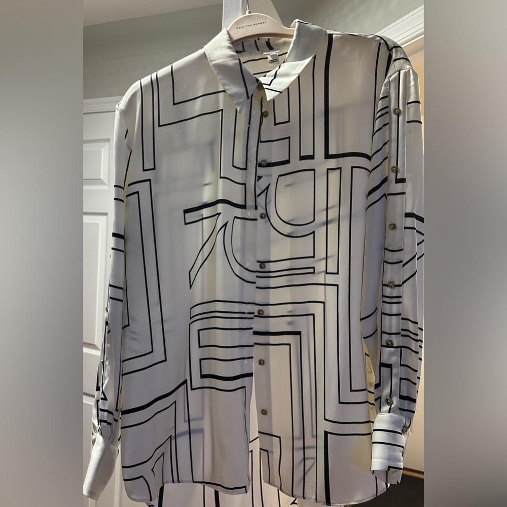 Geometric Black and White womens Shirt